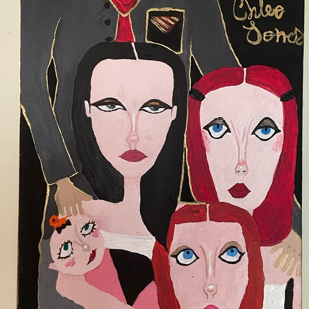 Artistic Family Portrait - Black and Red